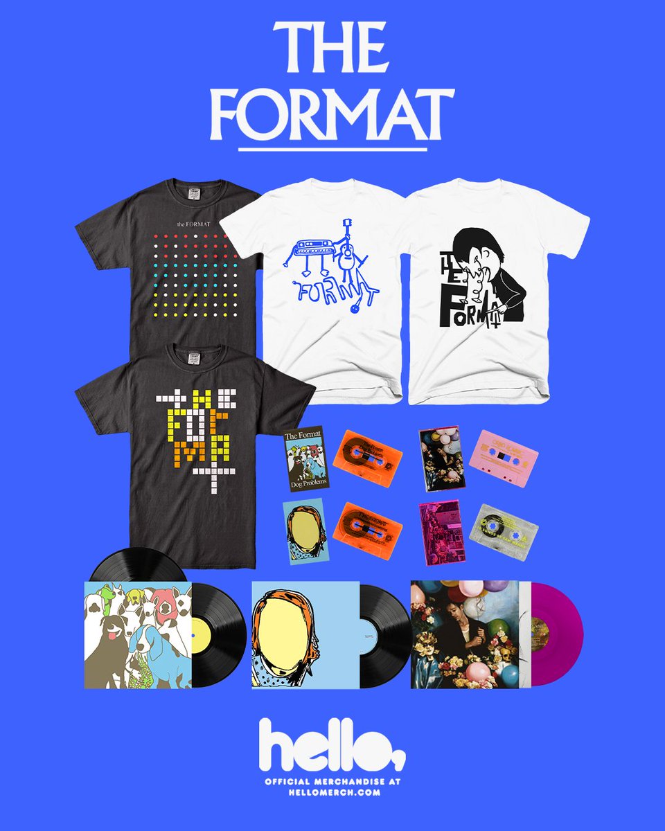 Excited to announce new @theformat, @sammeans and @nateruessmusic cassettes, vinyl and shirts. Cassettes and vinyl are available online now, and shirts are available for preorder. All products ordered with a shirt will ship starting April 25th. theformat.com