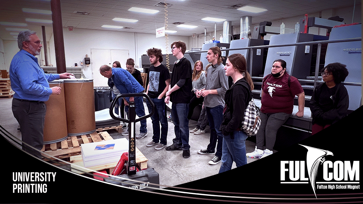 02-Another wonderful learning experience <a href="/UTKnoxville/">UT Knoxville</a> for our <a href="/FulComMagnet/">Academy of Communications</a> students. We explored connections &amp; process w/ @UTKCoAD &amp; learned about print media at University Printing. Thank you <a href="/UTCCI/">UT College of Communication & Information</a> <a href="/tryanything1ce/">Cary Staples</a> <a href="/BrianCanever/">Brian Gabriel Canever</a> for these opportunities. <a href="/FultonMorrell/">Steve Morrell</a> <a href="/KCSCTE1/">KCS-CTE</a>