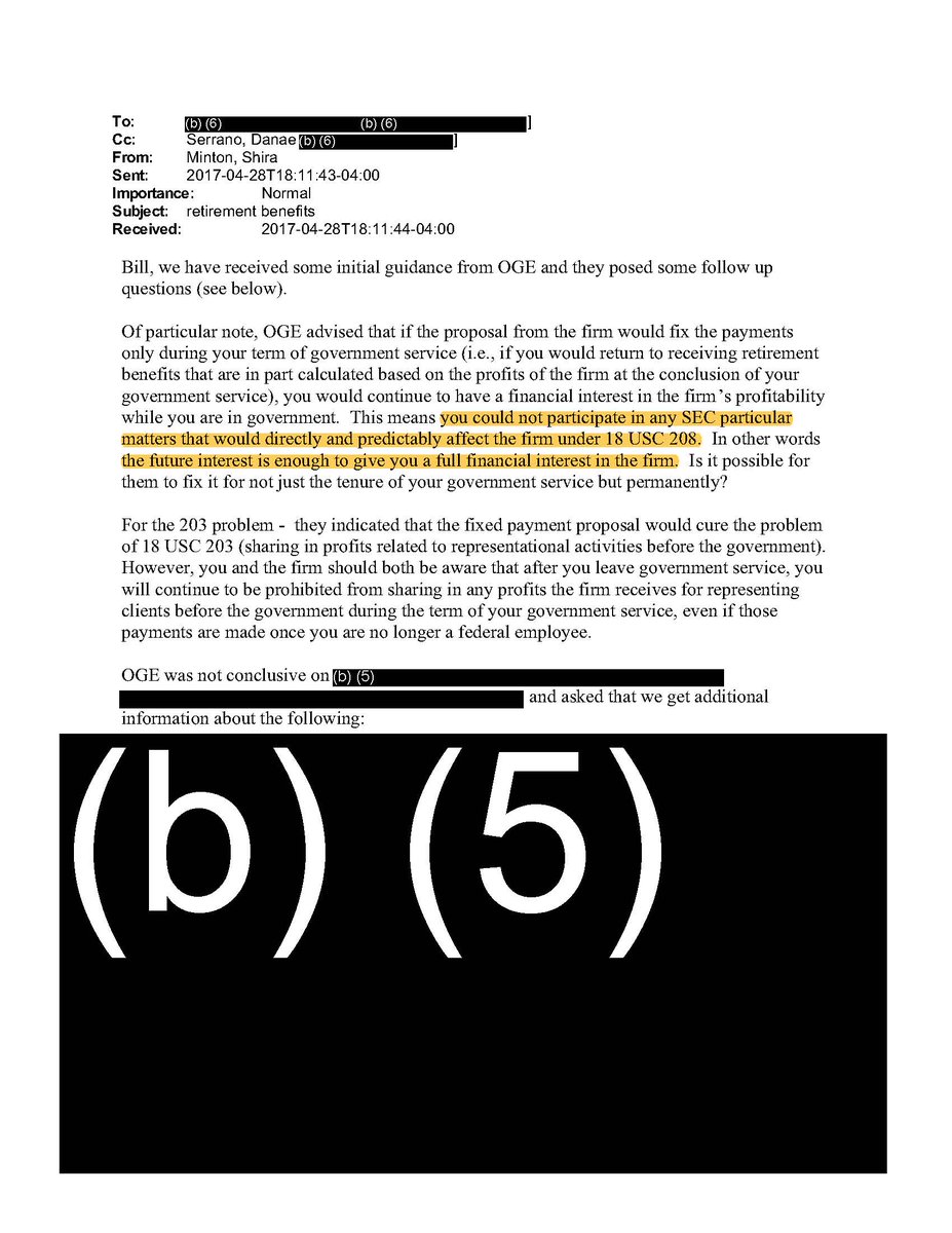 #XRPCommunity #XRP <a href="/EMPOWR_us/">Empower Oversight</a> Hinman really put the SEC ethics office to work.