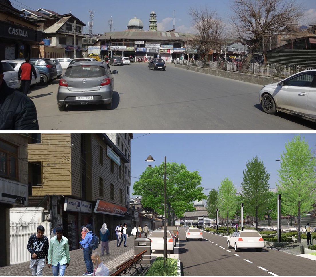 AtharAamirKhan's tweet photo. #SrinagarSmartCity has taken up the development of Karannagar High Street.The Gol Market-Karananagar junction stretch&amp; the road till Jehangir Chowk has been taken up. #KaranagarHighStreet will be another modern Comm.Street in the cityFoundation stone laid by HLG Shri @manojsinha_ https://t.co/tUUNGu9k5J