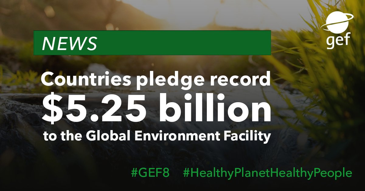 theGEF's tweet photo. 📣 29 countries have jointly pledged more than 5️⃣ billion for @theGEF, providing a major boost to international efforts to protect #biodiversity &amp; curb threats from #climatechange 🌡️🌏 

Read the press release: https://t.co/qNGcPFXRVR

#GEF8 #HealthyPlanetHealthyPeople https://t.co/PBGb8AEF1H