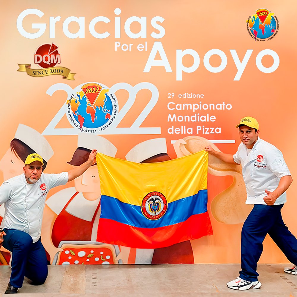 dqmpizza's tweet photo. Fueron días estupendos compartiendo con los mejores pizzeros del mundo, dando lo mejor de nosotros y dejando el nombre de Colombia en Alto. 

Aprendimos y ahora sabemos que el lenguaje de la pizza es universal. Gracias a todos por acompañarnos en esta increíble aventura! https://t.co/C1yaMvpiAJ