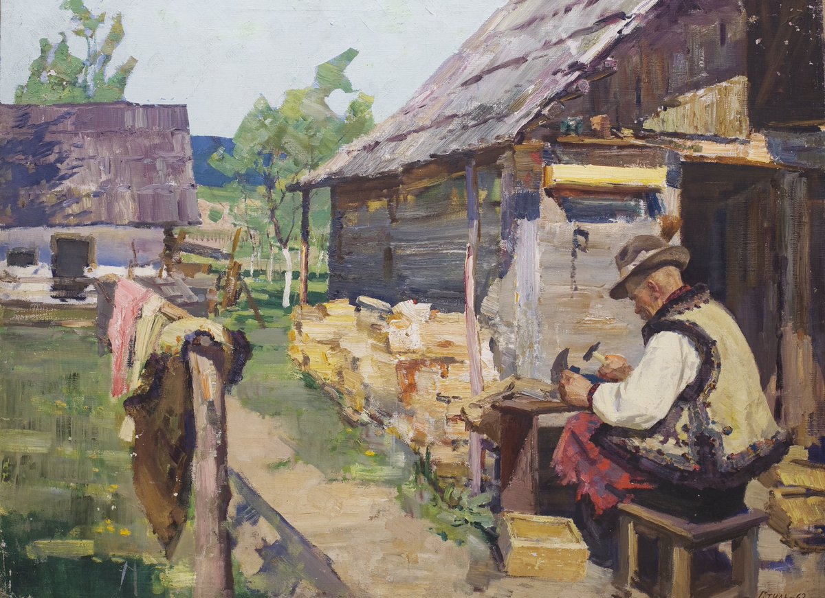 AlexeySteele's tweet photo. Leonid Steele "Gutsul Backyard"   Western Ukraine 1962 Throughout his three decades of extraordinary creative output in Ukraine Dad portrayed the nation - The People - in the Western, Eastern and Central Ukraine. They shall live in Peace on their Land. #peaceforukraine https://t.co/ga8JU9hdBD
