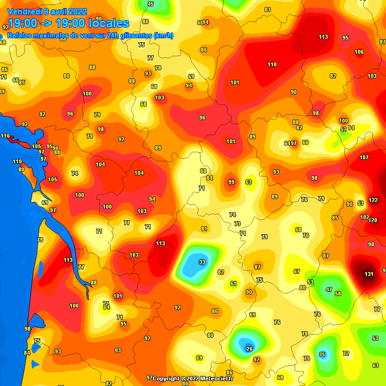 Meteo79niort's tweet photo. Tempête #Diego 
Qq rafales obs à 19h (en km/h)
- Ile de Ré (17) 116 km/h
- Pauillac (33) 113 
- Ile d'Oléron (17) 107 
- Rochefort (17) 105 
- La Rochelle (17) 105 
- Poitiers (86) 103 
- Scillé (79) 100 
- Saintes (17) 100 
- Cognac (16) 100 
- Bordeaux (33) 100 
- Niort (79) 98 https://t.co/UgB0grMsXi
