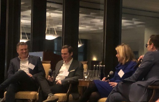 GlobalEOR's tweet photo. Lively and informative @BostonCollege Ireland Business Council panel last night with our President, Bob Cahill, @JasonDRobins, CEO @DraftKings and Rosaleen Blair CBE, Founder & Chair Alexander Mann Solutions. It was moderated by @RobMacGP Co-founder #BCIBC. https://t.co/qCE00GuXwX