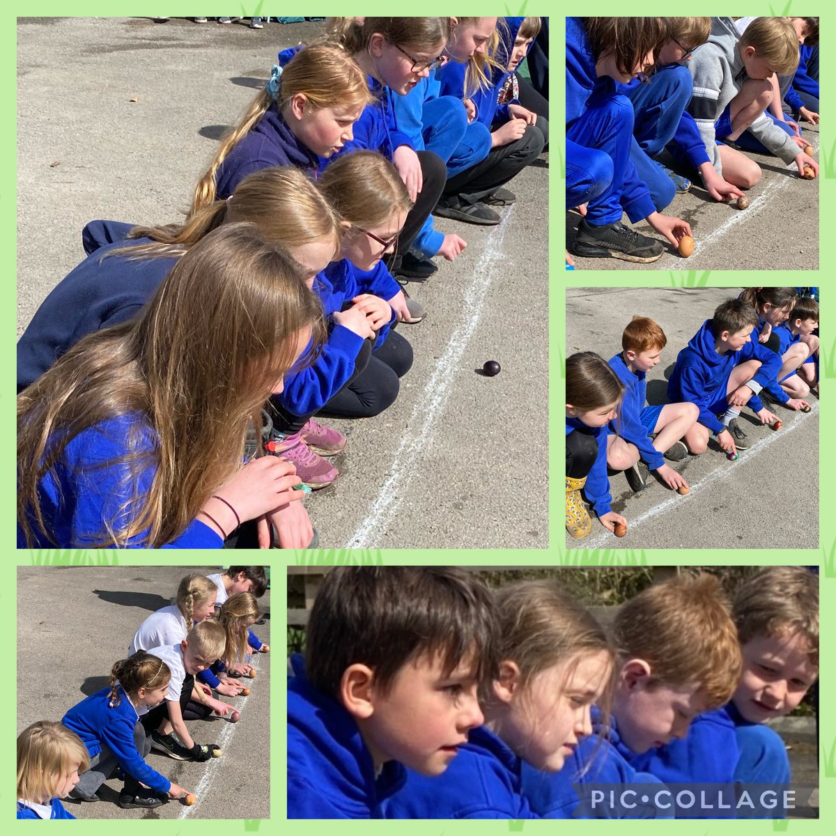 WarterPrimary's tweet photo. What an eggcellent morning at #WarterSchool for our annual egg rolling competition. #traditions https://t.co/xOsbBSSWeS
