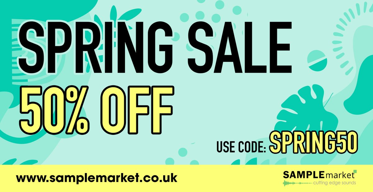 SampleMarket's tweet photo. Our Spring Sale has landed🌴 50% OFF Everything! 👉 Enter SPRING50 at the checkout. https://t.co/mYLbFPbdh5
#samplemarket #springsale #samplepacks #sale #loops #deephouse #minimalhouse #dubhouse #drums #synths #samples #musicproducer #sounds https://t.co/wBHq4seSz2