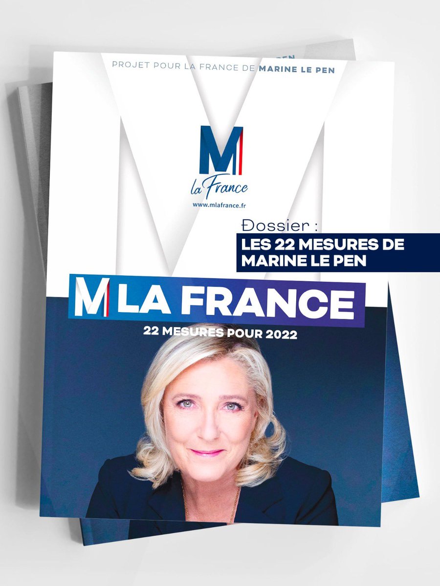 MLP_officiel's tweet photo. Retrouvez les 22 grandes mesures de mon projet présidentiel, un projet sérieux et solide dont l’ambition est de vous rendre votre argent et votre pays.
Ce dimanche 10 avril, votez ! #DimancheJeVoteMarine
👉🏻 https://t.co/uu7WeZdJb5 https://t.co/EFcc1P3Uzo