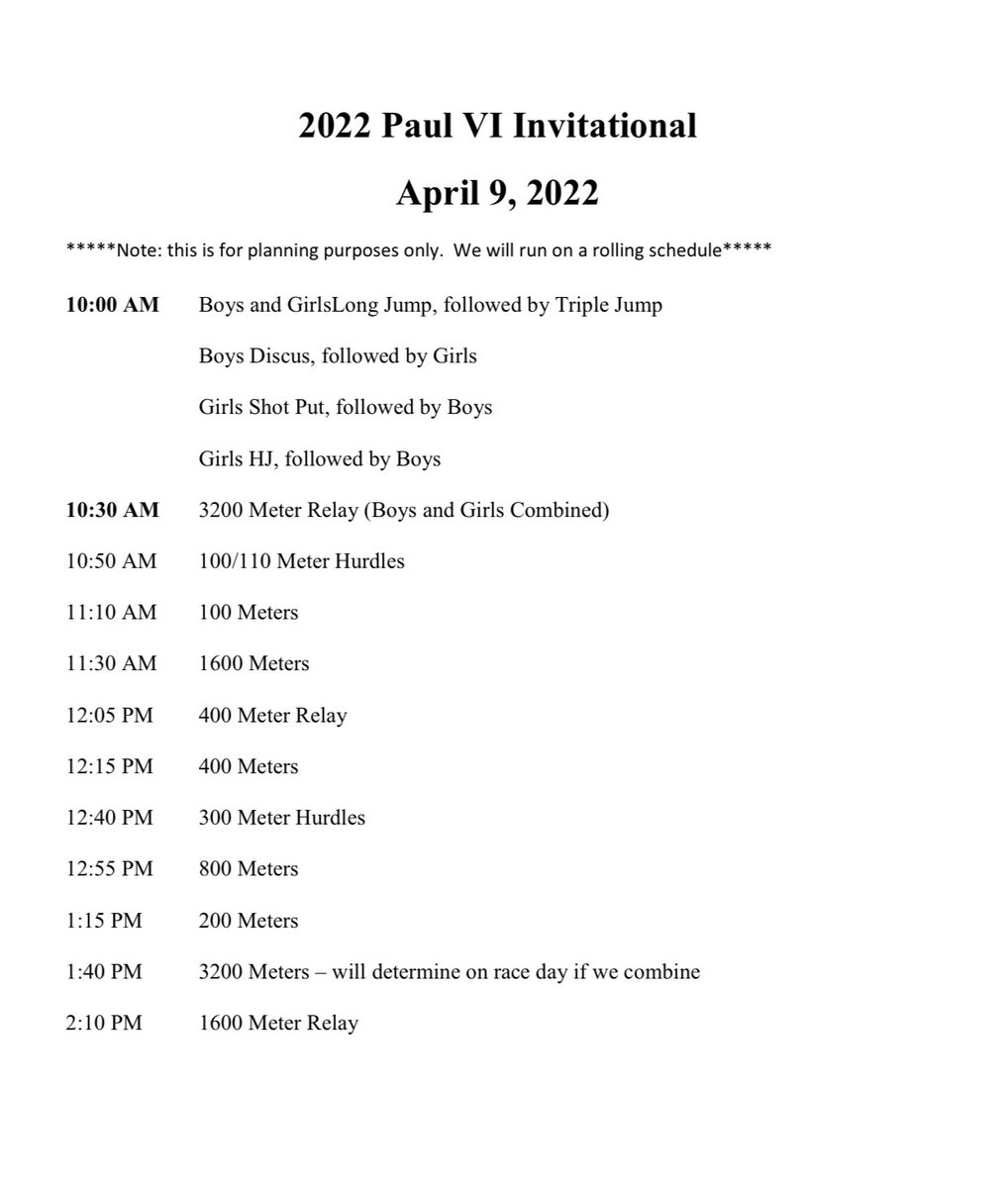 pvi_track's tweet photo. Calling all Panthers to come out and support your favorite track and field athletes as they compete in the #PaulVInvite2022 tomorrow - events begin at 10:00 am!🖤💛🐾🎉 #TeamPVI #PVIPantherPride @PaulVICatholic @DrOpferPVI @FatherSchultz @pvikiernan @pvisports https://t.co/4dTwPg04IE