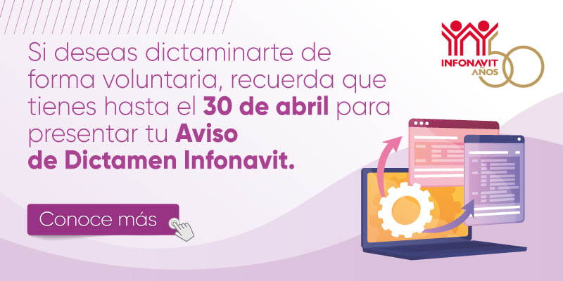 Si deseas dictaminarte de forma voluntaria, recuerda que tienes hasta el 30 de abril para presentar tu aviso de dictamen INFONAVIT.

Para más informacion: bit.ly/3Lr1tdG
#CANACINTRA #Monclova #LaFuerzaDeLaIndustria #infonavit