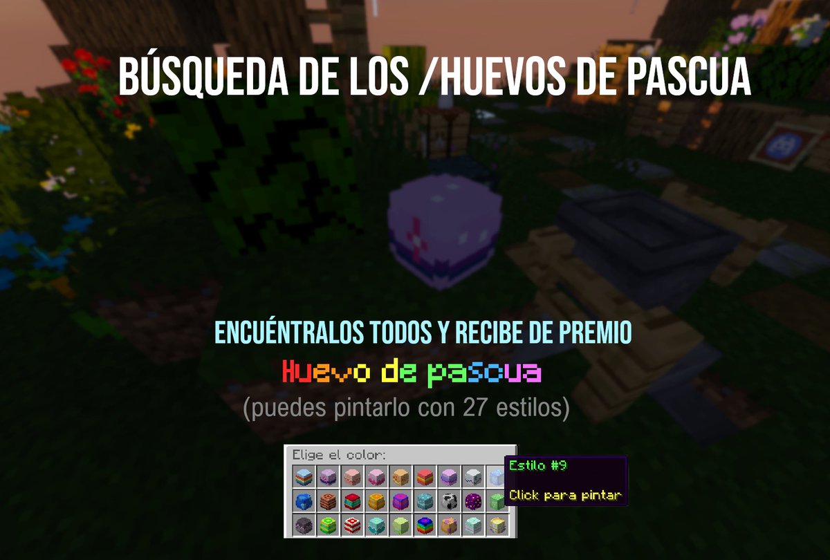 GeoBlockMC's tweet photo. ¡Empieza la búsqueda de huevos de Pascua! 

Hasta el 17 de abril tenéis para encontrar los 27 huevos de Pascua escondidos en /tienda, /embarcadero, /shulkend y /aventura (más info en /huevos).

Si logras encontrarlos todos, recibirás un huevo muy especial 😀 https://t.co/HruEXdtR7u