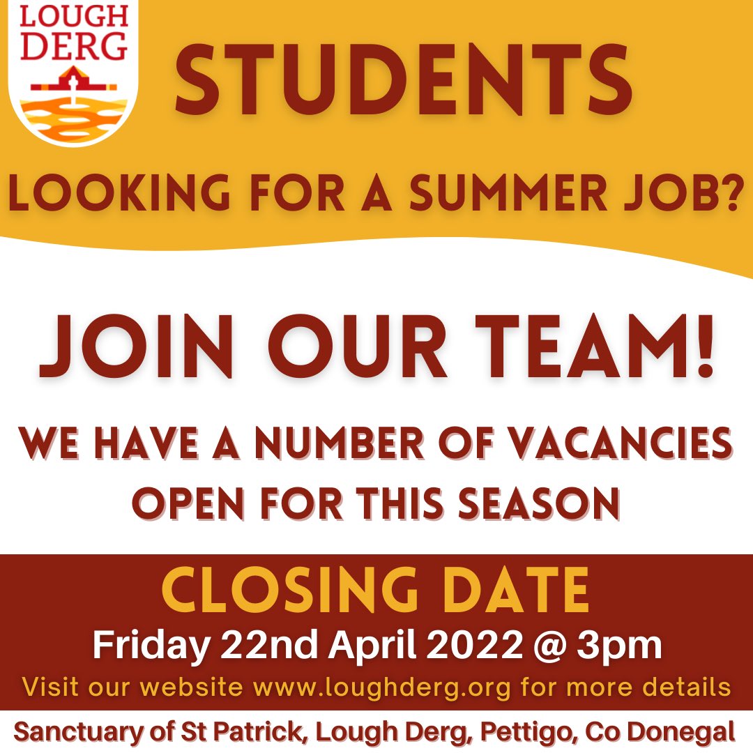 test Twitter Media - Students, looking for a summer job? We have a number of vacancies open for this summer Season! Visit our website https://t.co/rQhy0jnOPA for more details. 
Please share with all who may be interested. Blessings https://t.co/kup8OO7fy3