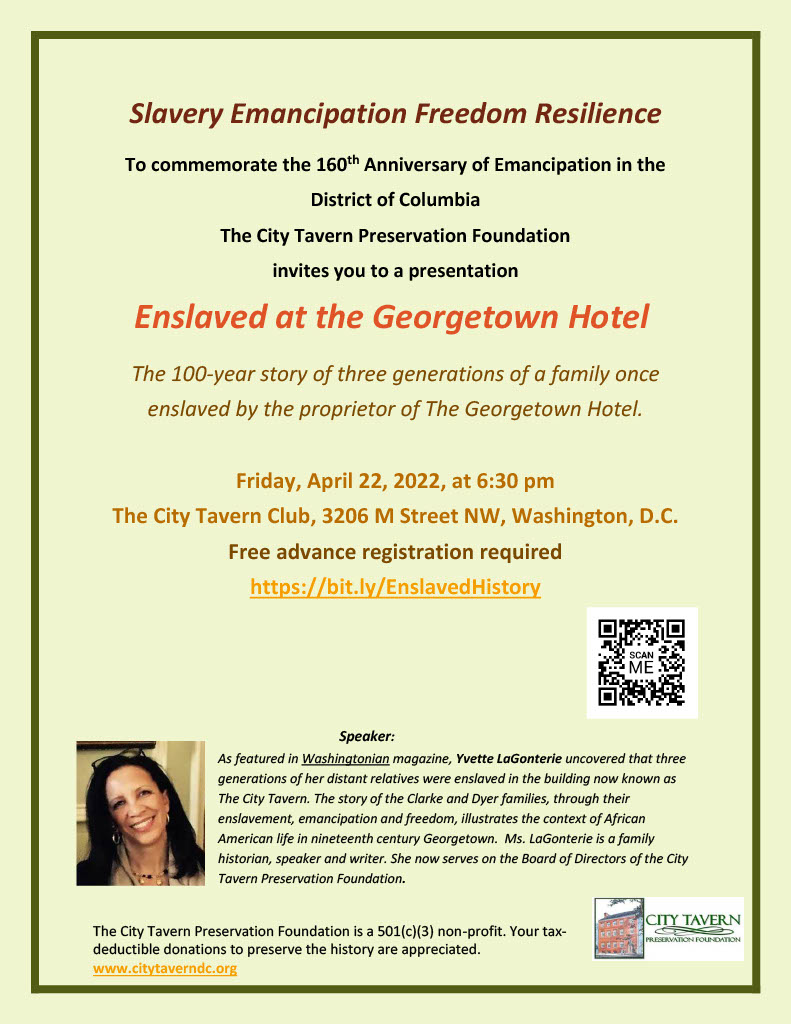 YLaGonterie's tweet photo. Register today!
#DCEmancipation #BlackGeorgetown #DCHistory #HistoricGeorgetown #slavery https://t.co/tNB89fMQNW