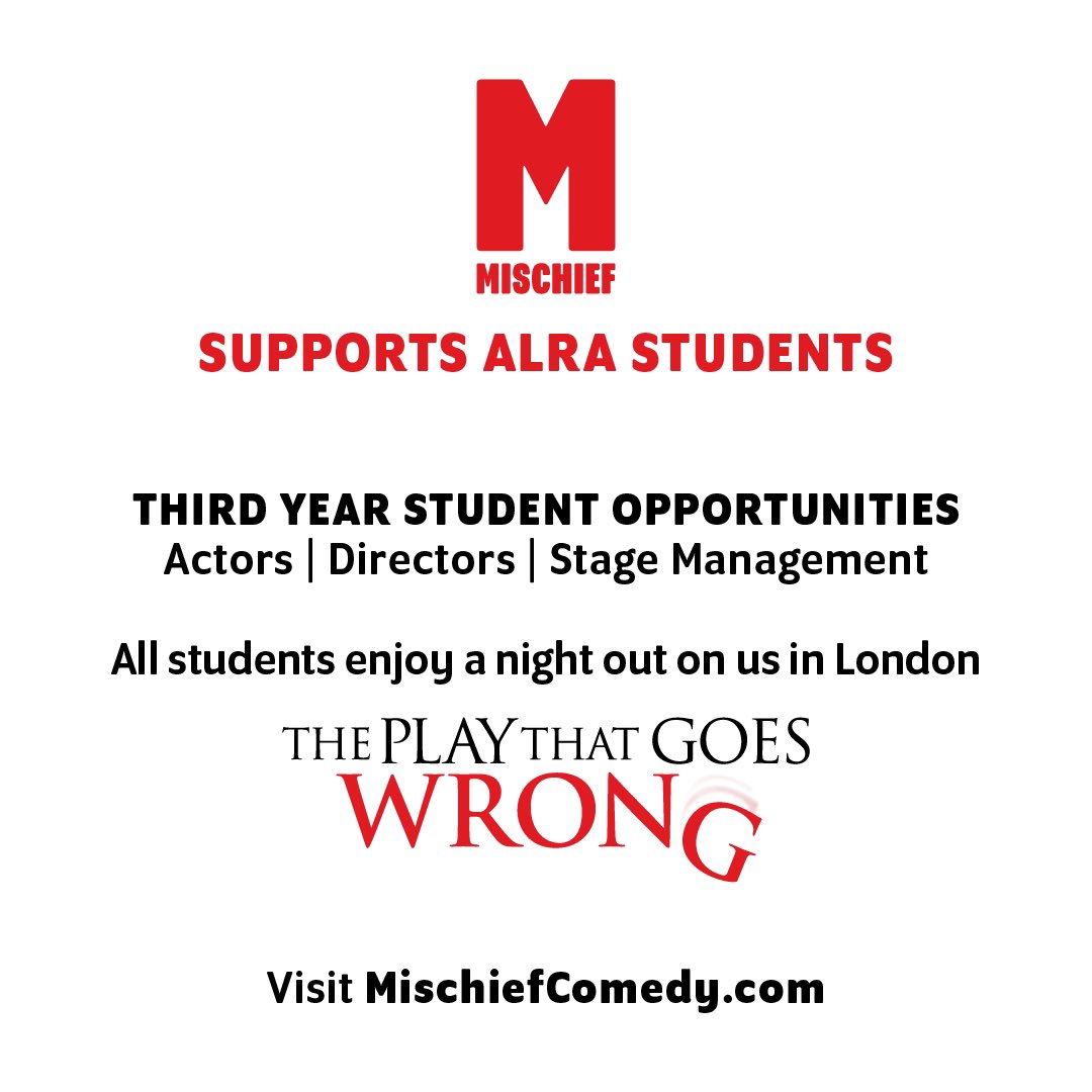 Mischief (@mischiefcomedy) on Twitter photo All of us at Mischief were deeply saddened to hear of the closure of ALRA this week ❤️
To help those students affected, we are offering a number of opportunities including access to contacts and tickets to <a href="/playgoeswrong/">The Play That Goes Wrong</a>. For more info, visit: mischiefcomedy.com/alra-student-s… All of us at Mischief were deeply saddened to hear of the closure of ALRA this week ❤️
To help those students affected, we are offering a number of opportunities including access to contacts and tickets to <a href="/playgoeswrong/">The Play That Goes Wrong</a>. For more info, visit: mischiefcomedy.com/alra-student-s…