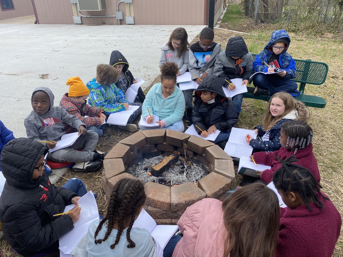A perfect snowy April day to try out our new fire pit. 🔥 #CPSbest #BentonBold