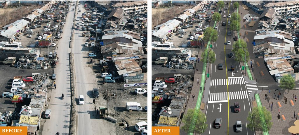 AtharAamirKhan's tweet photo. &amp;Public space at Batamaloo 

These three projects will again position Batamaloo area into a modern Commercial space besides making the northern access of the Srinagar City improved and better for both traffic, pedestrians as well as cyclists!The work has commenced on the projects https://t.co/XpFoLbvFMz