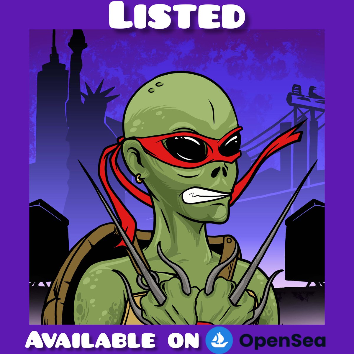 lazy_alien_NFT's tweet photo. Welcome to lazy alien club
At @opensea
Available edition #50
Floor price 0.009 eth
Polygon blockchain
are waiting for you (LINK IN BIO) 
#nft #nftart #nftcommunity #NFTCollection #nftcollectors #nftdrop #nftcollectibles #nftartists #nfts #nftlazyaliens #ninjaturtle #opensea https://t.co/ceef9VBUyW