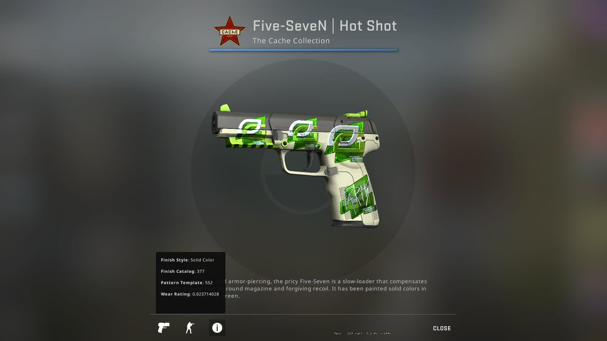 AdBradCS's tweet photo. Pretty insane Five-SeveN on the market right now around 20% sticker price https://t.co/fsXwc8baBl