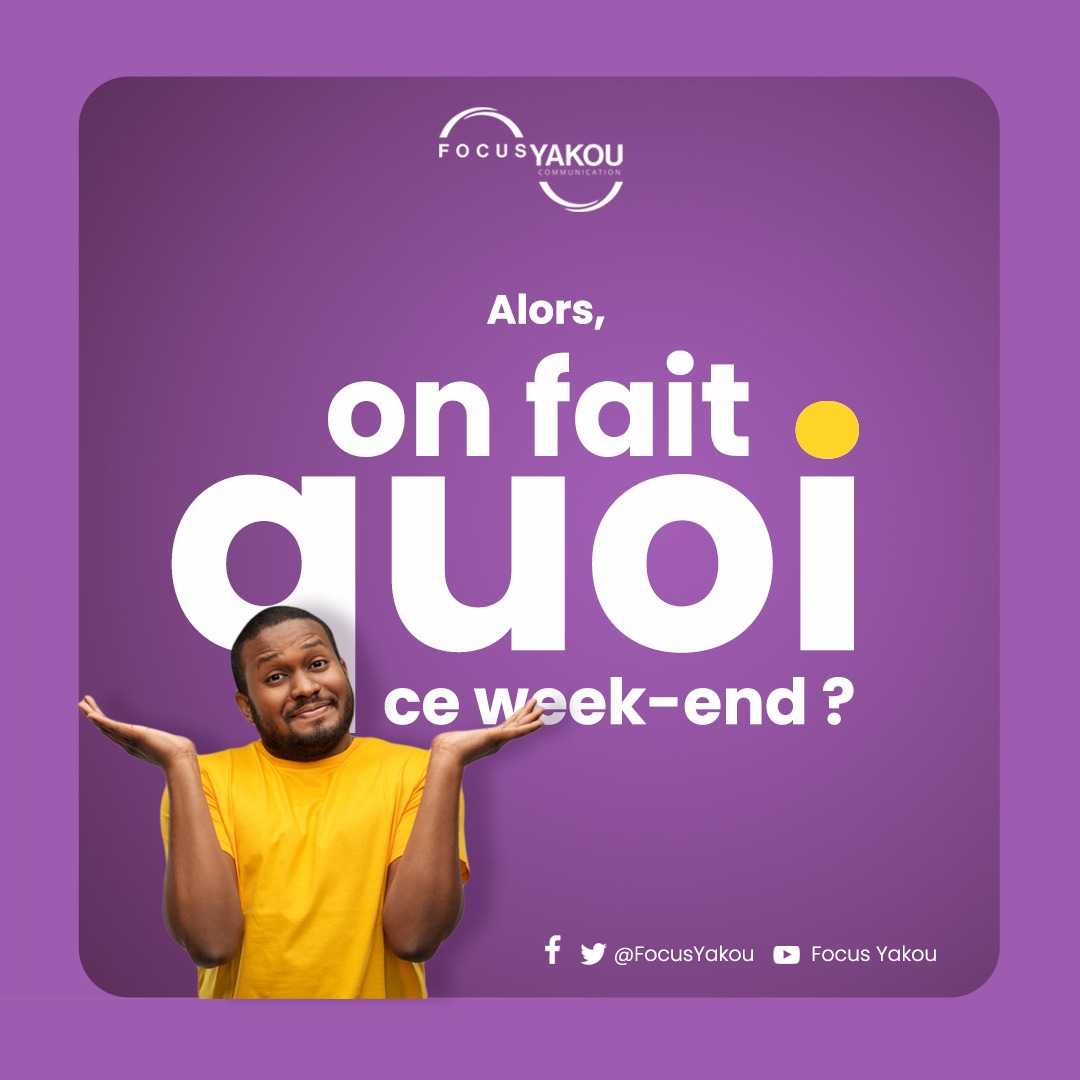 FocusYakou's tweet photo. 🤔 Un bon plan pour le #weekend ?

Partagez avec nous :

🚴🏾‍♂️ les bonnes destinations

🗓️ les bons programmes

🥣 les bons plans restau

Et plus encore...

Excellent week-end !
#tgtwittos #weekendvibes https://t.co/y7kFl7FNtc