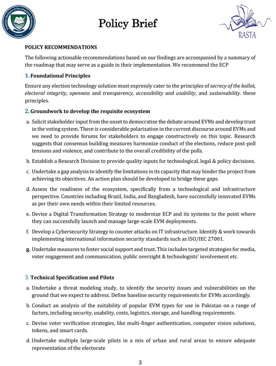 RASTA_PIDE's tweet photo. "Electronic Voting Machines for Pakistan: Opportunities, Challenges, &amp; the Way Forward" by Hina Binte Haq, @Research_NUST

PIDE #RASTA Latest research available now.

Paper: https://t.co/wEo44BtNpo
Policy Brief:
https://t.co/suKoNRTXHG
@NAofPakistan
@ECP_Pakistan
@nadeemhaque https://t.co/1T6OmtuvDL