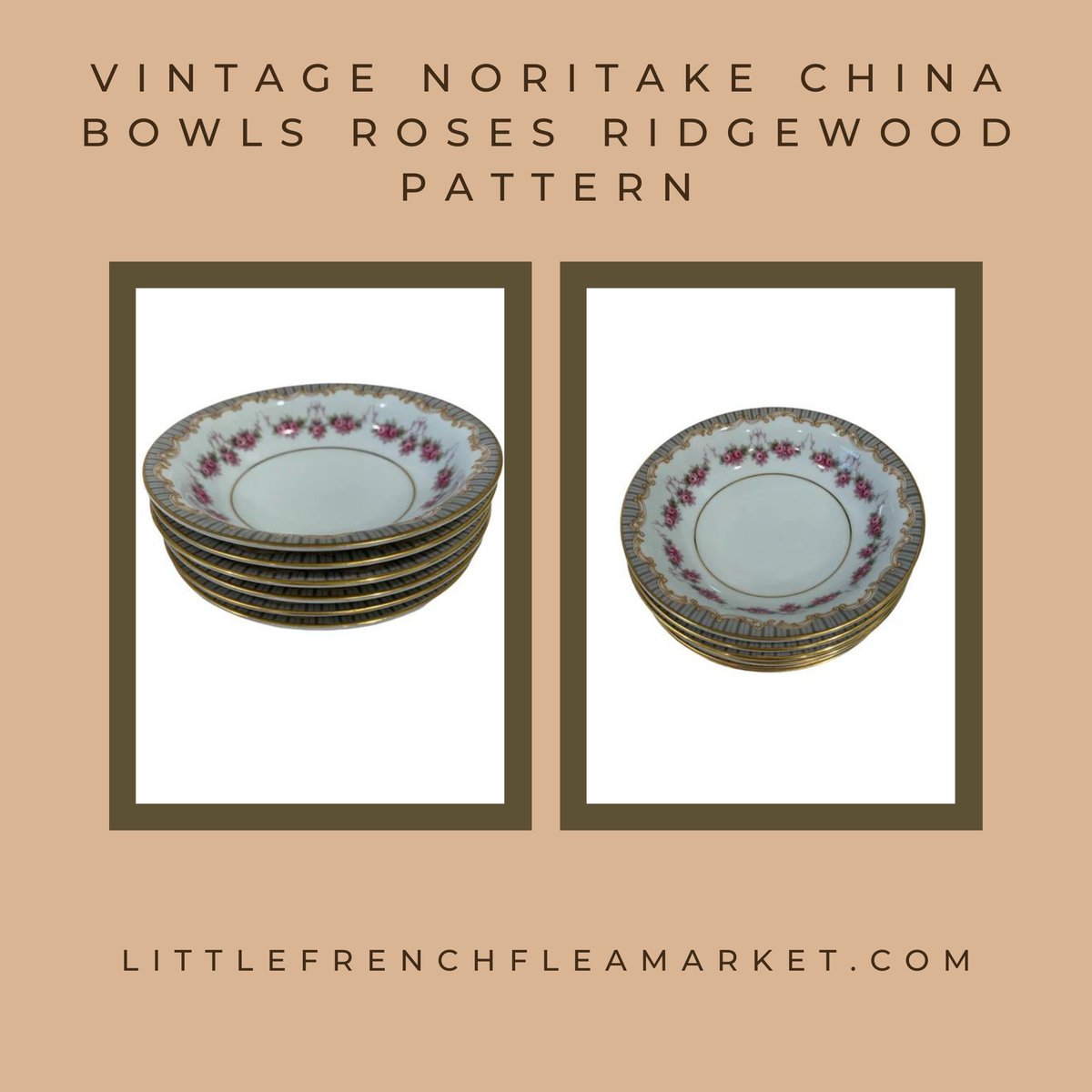 We have a set of vintage Noritake China bowls, Roses pattern.

✨Order now and get 20% off if you use the code 'Shop20' at the checkout!

Click the link below! 
littlefrenchfleamarket.com/collections/po…

#noritakechina #dinnerparty #vintage #rosespattern