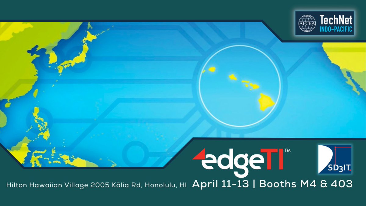 Only 3 days left until #AFCEATechNet in Honolulu! 
Meet us at booths M4 and 403! More info: hubs.li/Q017LT2j0 #SD3IT #datadominance #edgeCore