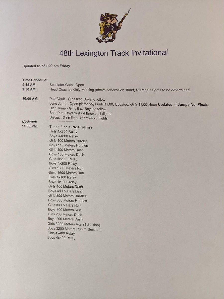 Lexington schedule