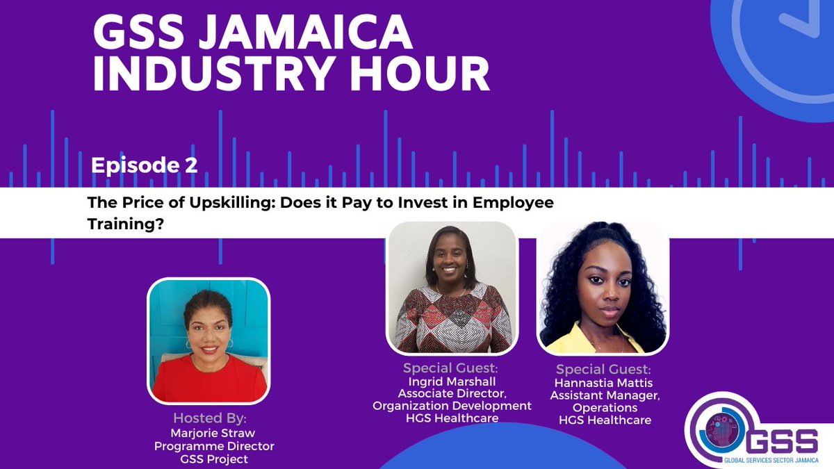 gssjamaica1's tweet photo. It's that time again! Tune in to Episode 2 of our monthly GSS Jamaica Industry Hour Podcast
Read more here: https://t.co/4g3W6NIOM0
Listen to the latest episode here: https://t.co/b0jiayaoIA
#GSSJamaicaIndustryHour #Episode2 #Upskilling #InvestInTraining https://t.co/FKSCyXTihA
