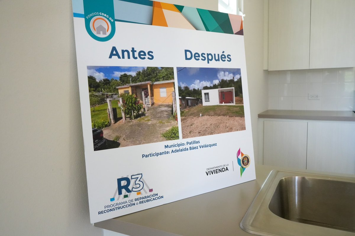 Hoy estuvimos en #Patillas junto a la alcaldesa <a href="/MSanchezNeris/">Maritza Sánchez</a> para entregarle a doña Adelaida su casa completamente reconstruida gracias al programa R3 de #CDBGDR. Continuamos trabajando por un Puerto Rico renovado y resiliente. #TodosPorPuertoRico