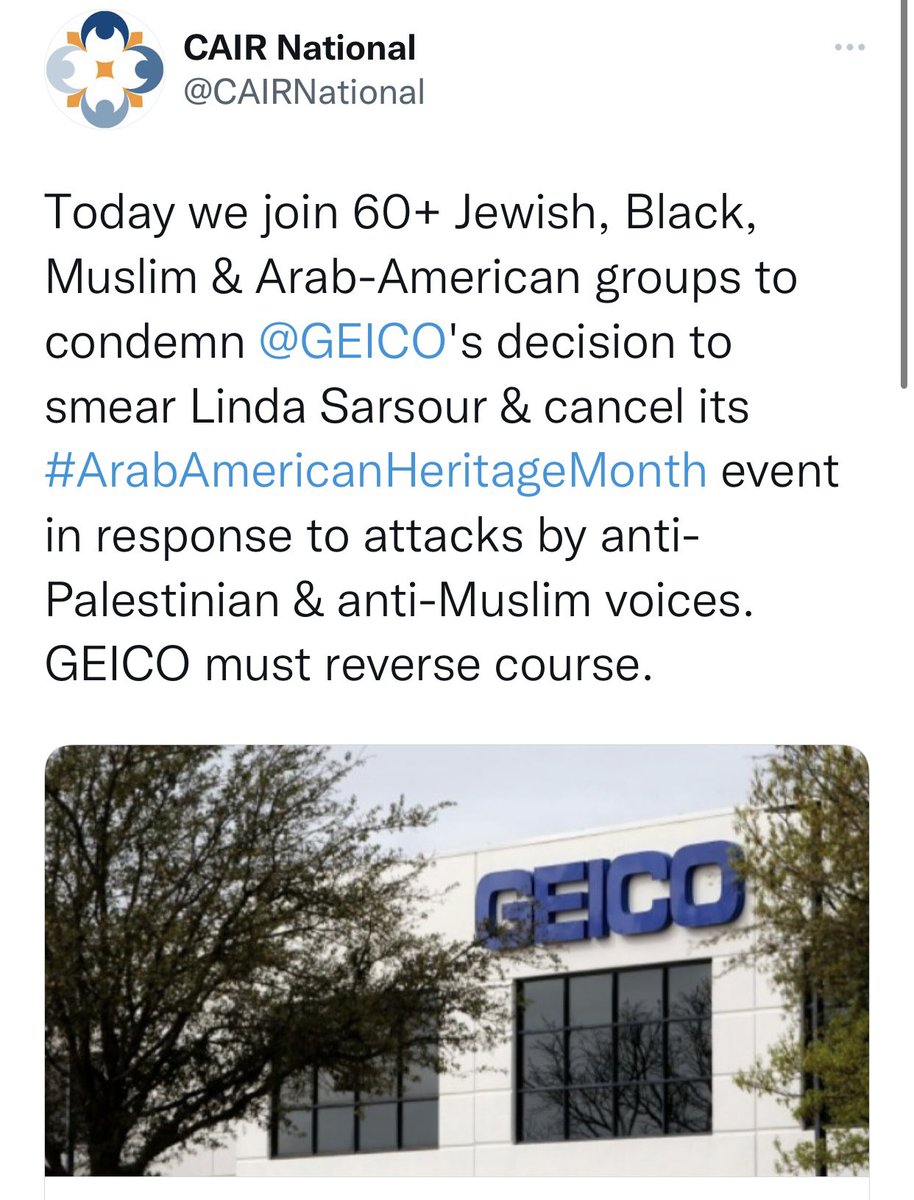 StopAntisemites's tweet photo. PSA - race, religion, ethnicity and/or gender does not give you a pass to spew vile antisemitic tropes and delegitimize the world’s only Jewish state. 

Again thank you Geico for doing the right thing and steering clear of Linda Sarsour! https://t.co/DAXa8dSdYl