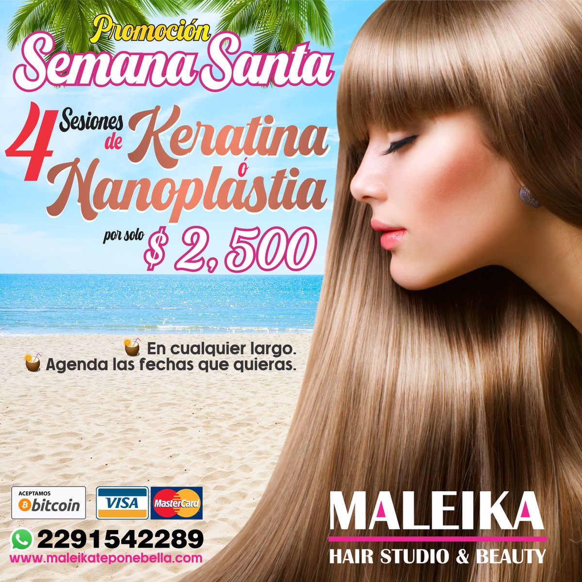 guiaconurbada's tweet photo. 😍 🏖  PROMOCIÓN SEMANA SANTA 🏝 💋
✅ Aplica en cualquier largo. 
✅ Agenda la fecha que desees.. 
✅ Aceptamos tarjetas de crédito.✅ Aceptamos criptomonedas.
PROMOCIÓN VALIDA TODO EL MES DE ABRIL DEL 2022.
Agenda tu cita vía whatsapp al 📲 2291542289 https://t.co/HHE1IEXzPg