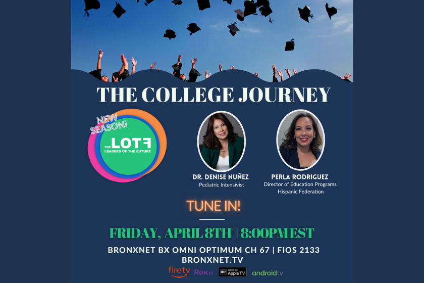 The Leaders of The Future (LOTF) sit with Pediatric Intensivist, Dr. @drdenisenunez & @HispanicFed Director of Education Programs, Perla Rodriguez to discuss the college journey.

Season 4 Premieres Friday, April 8th at 8pm on CH. 67 Optimum/ 2133 FiOS and online. https://t.co/5Pr1jtvofb