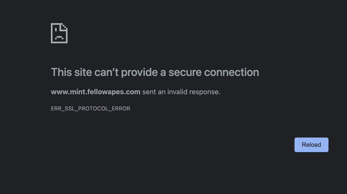 aquelgato's tweet photo. @nft_samet @FellowApes Same issue. Website's down for me now https://t.co/mSHA90B8ZW