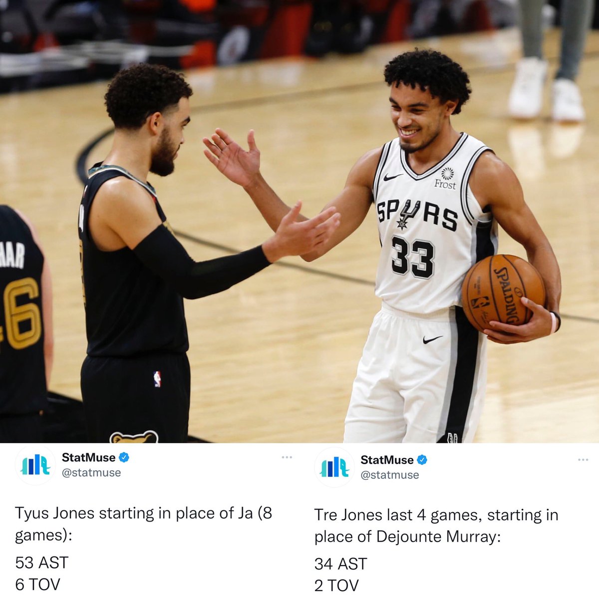 DukeNBA's tweet photo. PURE POINT GUARDS. 

The Jones brothers different. https://t.co/FapkR0KV0Y