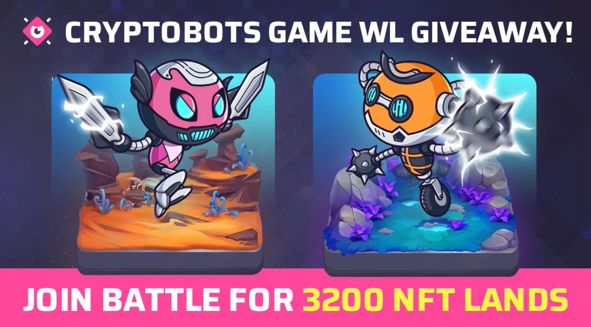 Balloonz (@balloonz_nft) on Twitter photo ๐ค Win a CryptoBots Game WL โ battle for 3200 valuable NFT lands! ๐๏ธ
โญ How to join:
1๏ธโฃ ๐ + Retweet + tag 2 friends
2๏ธโฃ Follow <a href="/cryptobots_game/">CryptoBots โค๏ธโ๐ฅ๐ค</a> & <a href="/Balloonz_NFT/">Balloonz</a>
3๏ธโฃ Join CryptoBots Discord: bit.ly/3JKlYSl
๐ 3 lucky winners will be selected in 48 hours on Bots Discord ๐ค Win a CryptoBots Game WL โ battle for 3200 valuable NFT lands! ๐๏ธ
โญ How to join:
1๏ธโฃ ๐ + Retweet + tag 2 friends
2๏ธโฃ Follow <a href="/cryptobots_game/">CryptoBots โค๏ธโ๐ฅ๐ค</a> & <a href="/Balloonz_NFT/">Balloonz</a>
3๏ธโฃ Join CryptoBots Discord: bit.ly/3JKlYSl
๐ 3 lucky winners will be selected in 48 hours on Bots Discord