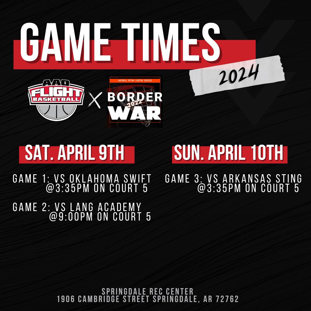 FlightAAOGBB's tweet photo. Next up! Introducing our 2024s! Coached by @CoachASimmons this squad is looking to kickoff their season on a high note this weekend @Borderwar1! This group is all about that #FlightFamily mantra, and they are ready to represent! Check out their game times below! #ThatFlightLife https://t.co/bKGyUaexvH