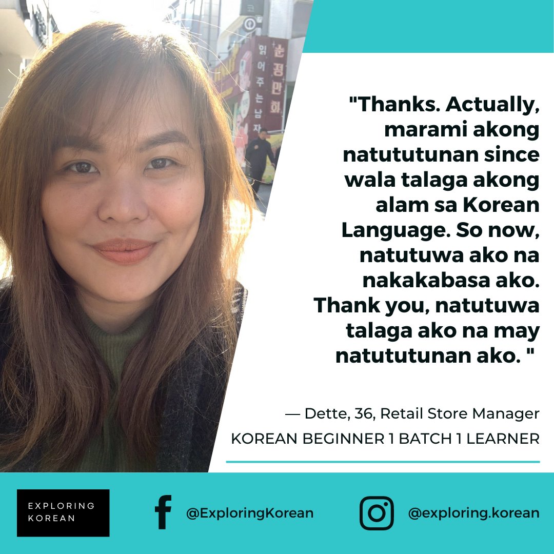 ExploringKorean's tweet photo. One of the things that you will learn first in our class is how to read and write in Korean properly~
We have reading practice sessions na mahahasa ung reading nyo~
Expect that you can read correctly in no time~
We help you improve in #ExploringKorean
That's our main goal! https://t.co/ByT8PTK3dX