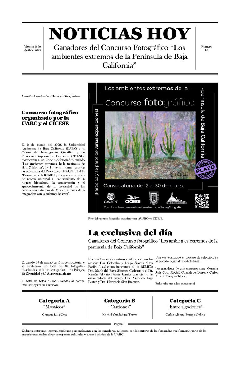 RExtremofilos's tweet photo. Felicidades a los ganadores del concurso fotográfico "Ambientes extremos de la Península de Baja California" #CienciaArte, #REMEX En breve mas información de las exposiciones. https://t.co/oKMgJK8UoT