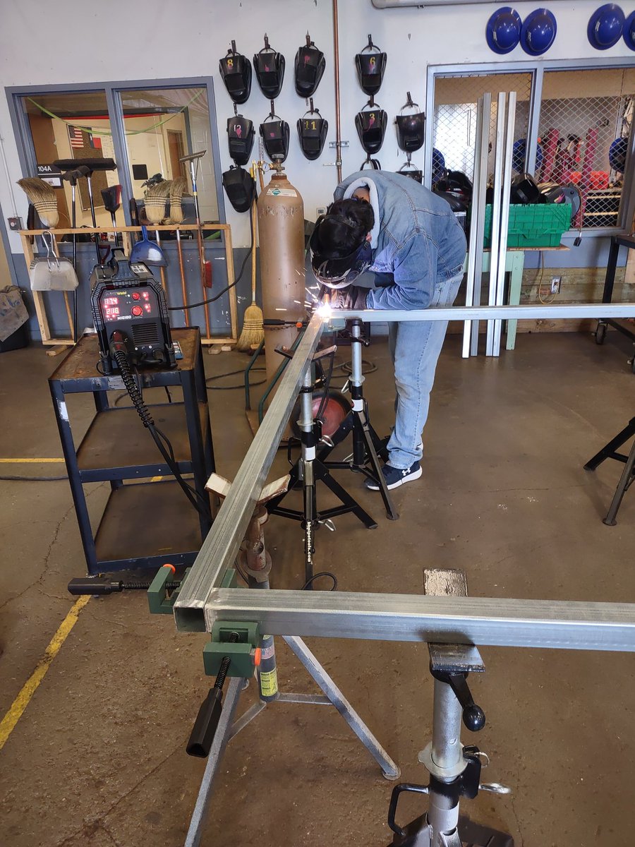 AHSMFG's tweet photo. AHS Manufacturing fabricating new gates for the baseball field. https://t.co/SGk5YobGqG