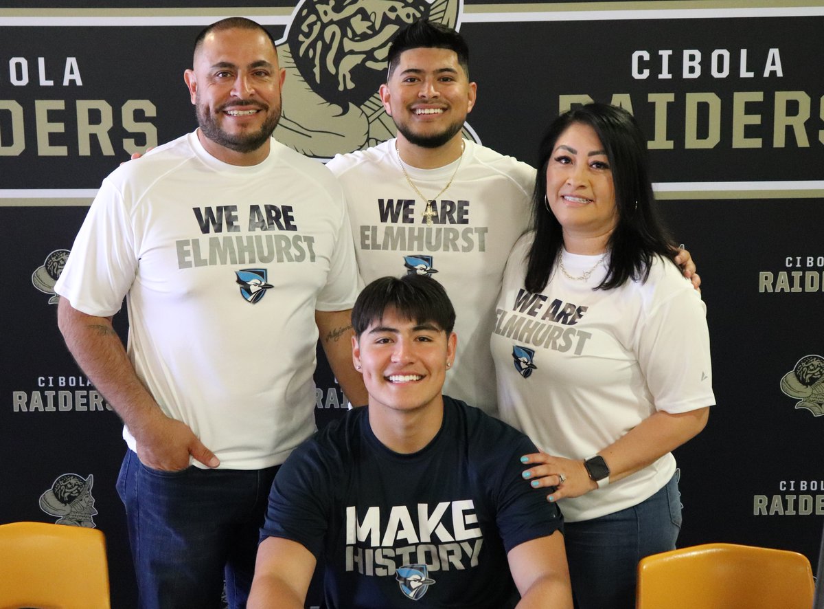 CHSRaiderNews's tweet photo. CIBOLA MIGHTY RAIDER Andrey Acosta signs his letter of intent to play for DIII Elmhurst University in Fall 2022.  Way to GO FOR THE GOLD Andrey! https://t.co/2EcDuMO85H