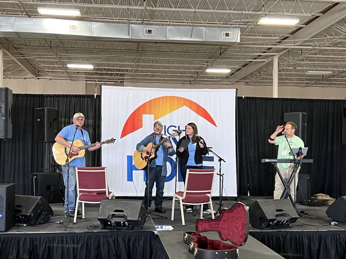 eightdaysofhope's tweet photo. The worship team at Eight Days of Hope tuning up for tomorrow, our first day! So thankful for those headed to Louisiana to help families in need. Plz pray for the 1,400 volunteers who will be serving over 150 families. #8DOH #HurrifaneIda https://t.co/ADv08aOqjb
