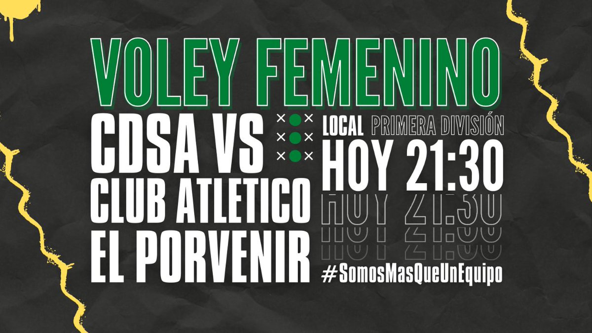 Nuestro equipo de primera división de Vóley Femenino se enfrentará de local a Club Atlético El Porvenir en la segunda jornada del torneo de <a href="/metrovoley/">FMV</a>.

#VamosDepor 
#SomosMasQueUnEquipo
