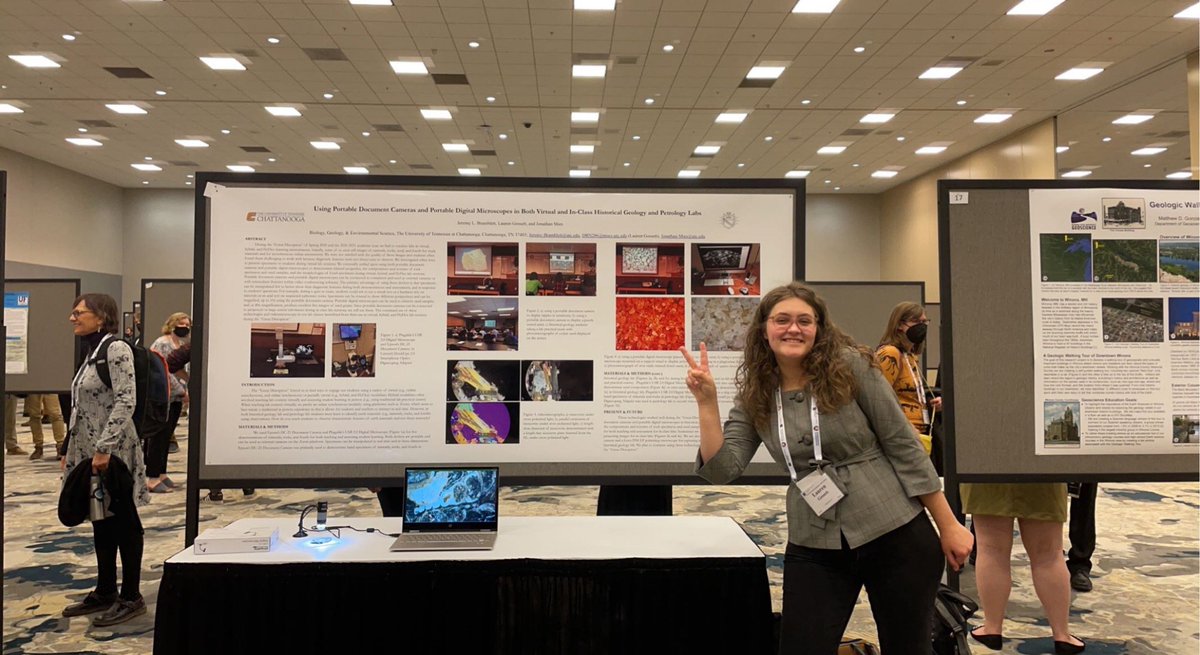 GeologyUtc's tweet image. #NCSEGSA2022 @UTC_BGE student Lauren Gossett showcases how @GeologyUtc incoporated @plugable into #petrology and #historicalgeology in their 2020-2022 online courses.