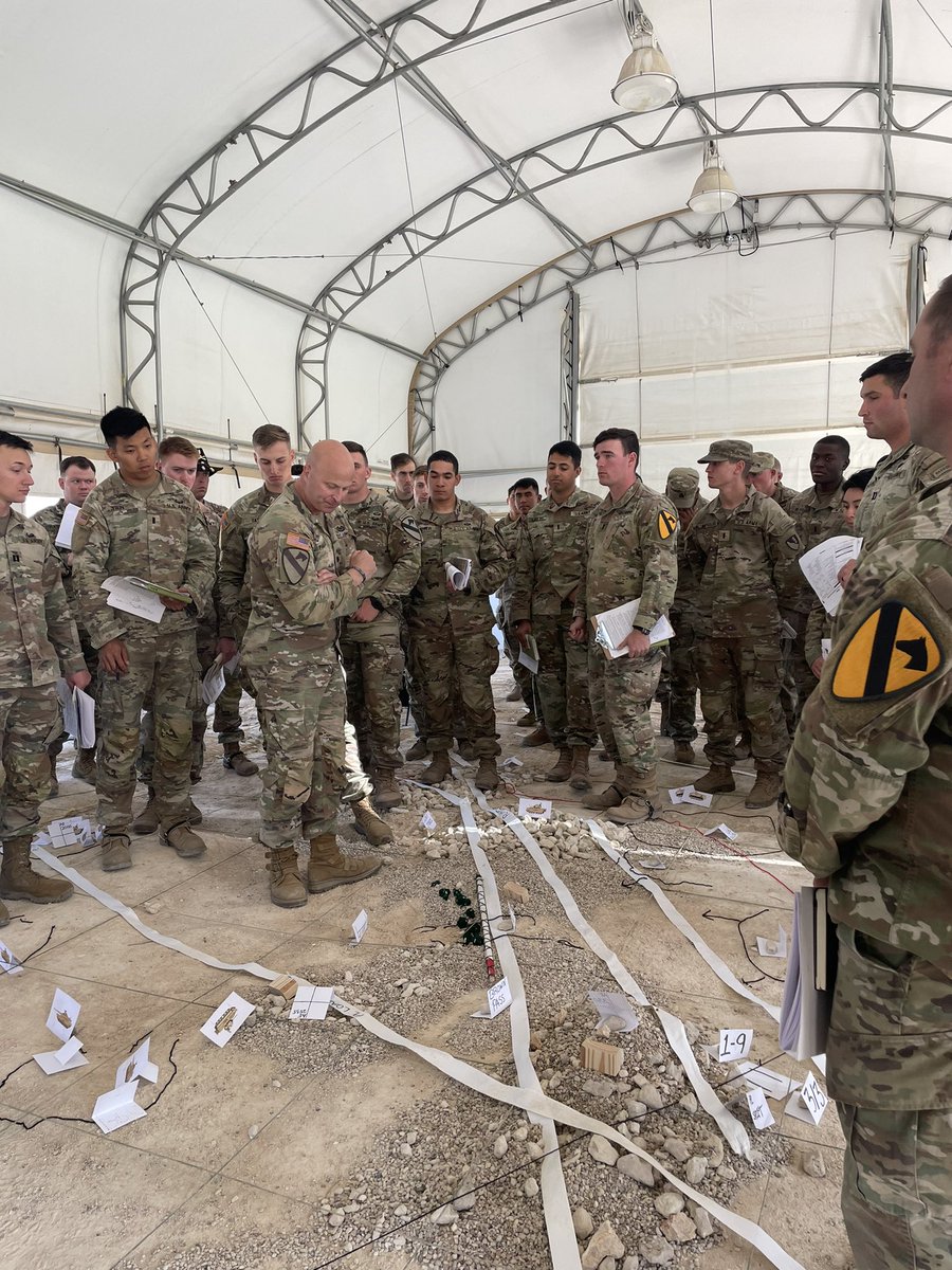 This morning, Battalion leadership held a LPD to prepare CO and PL leadership for the combined arms breach the BN will conduct at NTC. Leadership was able to talk through the plan, visualize the breach, and ask questions. #HeadHunters #WeCanWeWill #BlackJack