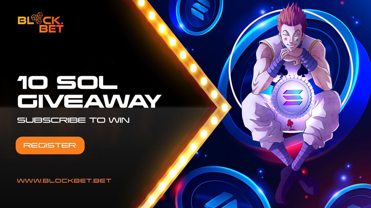 💰GIVEAWAY💰

Prizes:
🏆10 $SOL ($1150) 

To Enter
1⃣Follow <a href="/BlockBet_/">BlockBet</a> 
2⃣LIKE and RT
3⃣Tag 3 Friends
4⃣Subscribe to blockbet.bet

1 winner🎉 

Winner announced 15/04/22

#NFTGiveaway #SolanaGiveaways #Giveaways #NFTs