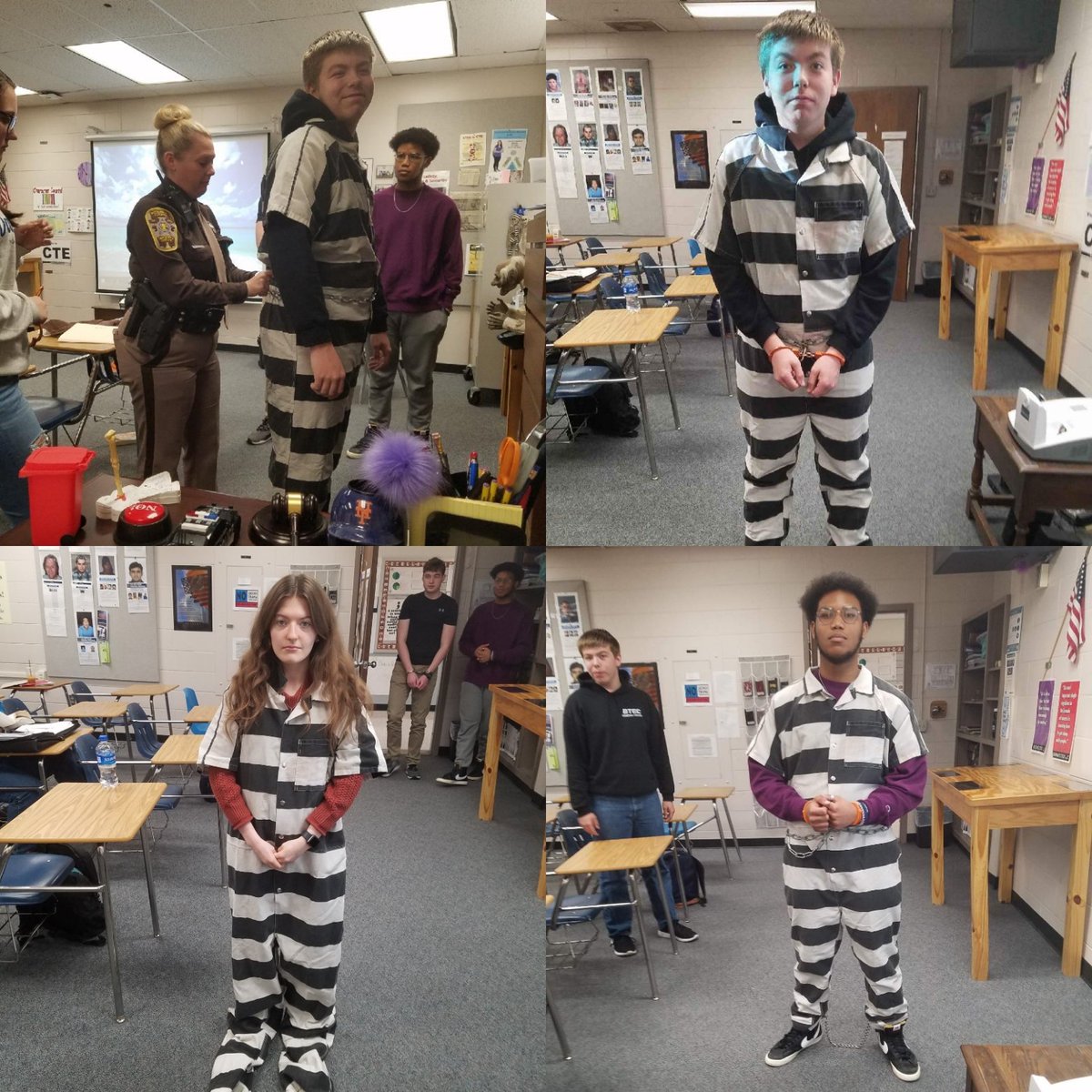 Criminal Justice 2 students learning about the jail system. Thank you to the <a href="/BoCoSheriff/">Botetourt County Sheriff</a> for your help! #ctebtec #criminaljustice #jail #handsonlearning #thankyou