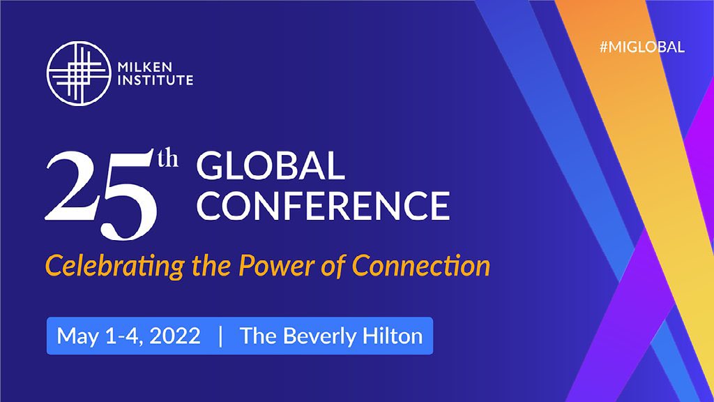 CurtisSChin's tweet photo. The @MilkenInstitute Global Conference program is now LIVE! Our 25th annual #GlobalConference will feature a #diversity of speakers from @goldiehawn @ericnamofficial &amp; @USTradeRep Tai to @EmmanuelAcho to …

https://t.co/Ju1AXcNzHd
And remind me of that #hashtag: go #MIGlobal! https://t.co/sjPEwpTPVh