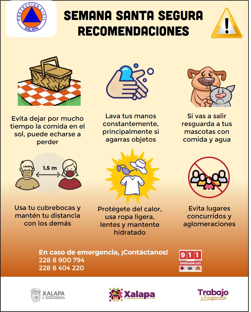 pc_xal's tweet photo. #Recomendaciones por Semana Santa para la Región de Xalapa.
#TrabajoYTransparencia
#PCXalapa
#Xalapa https://t.co/xObqhuyebd