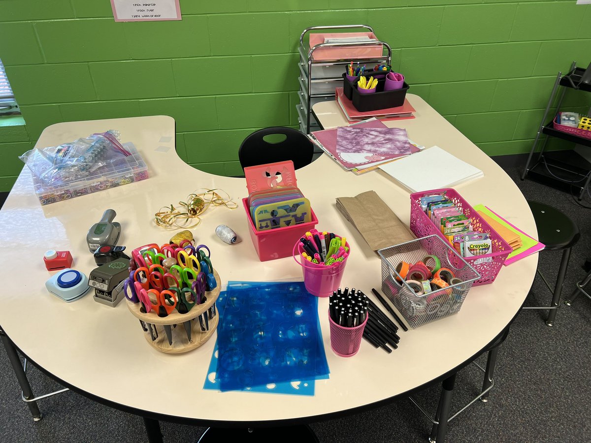 HarknessKim's tweet photo. Arts and Crafts to end our week! I emptied out MY craft cupboard and kids brought supplies from home. So fun to see them COLLABORATE and CREATE! #eeinkee https://t.co/Fp7B6ZeobQ