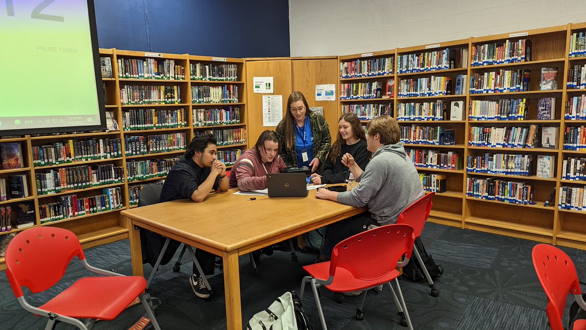 nhs_dotson's tweet photo. Breakout Boxes in the Library with Mrs. Ditch's class for some Friday learning fun. #breakoutedu #nhslionpride @NHSLionslibrary https://t.co/3uNdOcw4ga